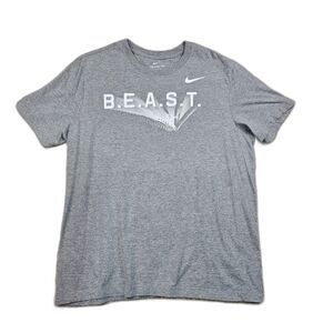 Nike "Beast" Short-Sleeve Crew Neck-Shirt Gray White Men's Size Large